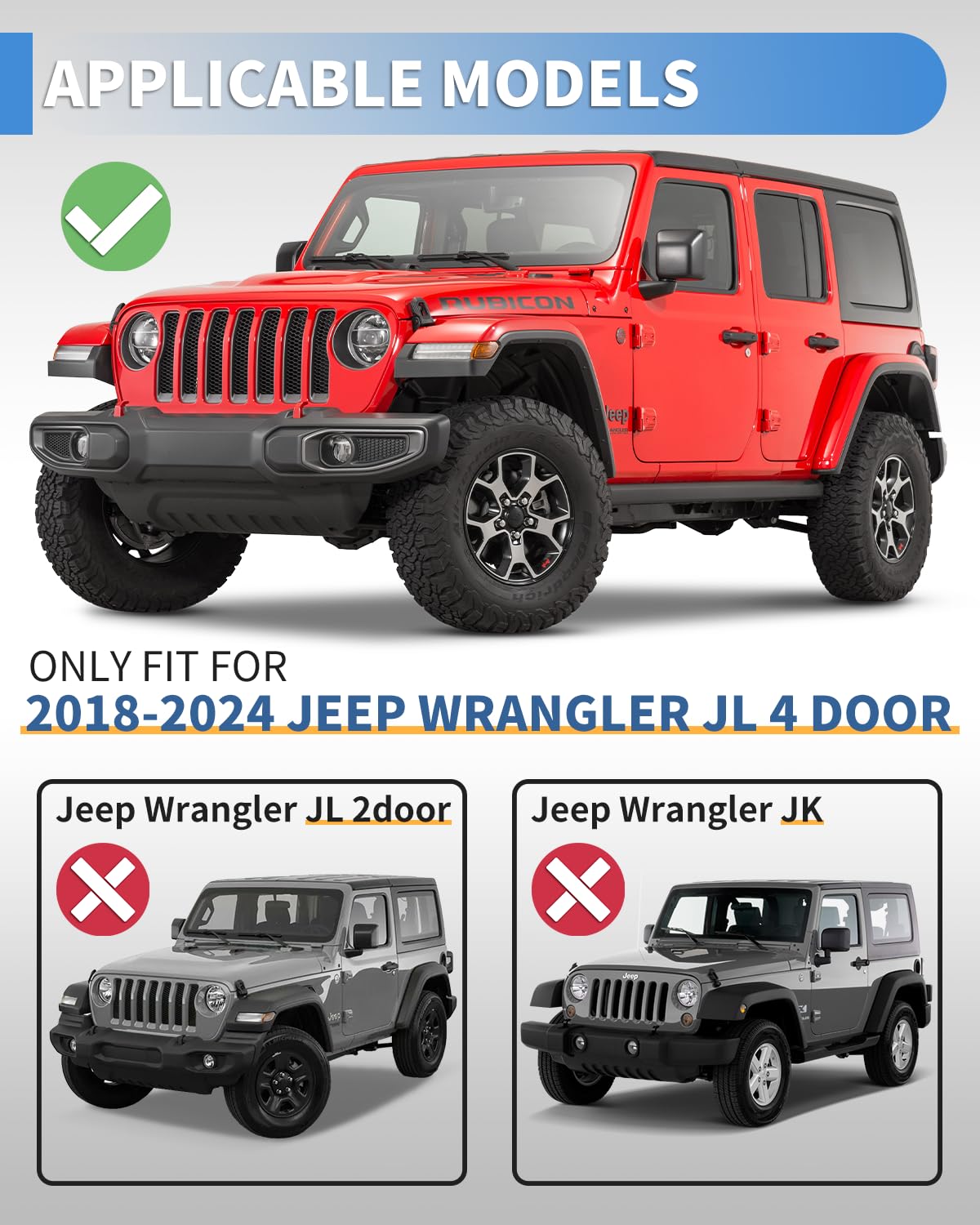 ROADER JL Running Boards for 2018-2022 2023 2024 Jeep Wrangler JL